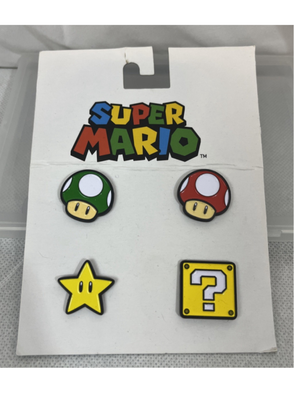 Nintendo Super Mario Mushroom & Star Pin Set Bioworld — New in Package Arcade